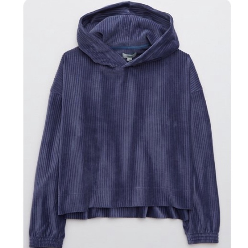 Aerie groove on velour hoodie and high waisted wide leg pant